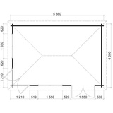 FinnTherm 5-Eck Saunahaus Julia-40 ISO Gartensauna 3 Sitzbänke aus Holz, Sauna mit 40 mm Wandstärke, Außensauna mit Montagematerial