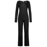 LASCANA Damen Pyjama schwarz Gr.36/38