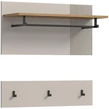 Möbel Boss Garderobenpaneel Slide 80 x 80 x 28 cm Beige/Eiche