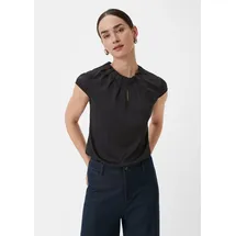 Comma, Comma Satinbluse mit Raffung - 36