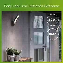 Philips Außenwandleuchte Metall 24,0 cm inkl. Sensor IP44 anthrazit