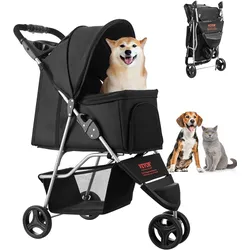 VEVOR Hundewagen Tierbuggy faltbar Klappbarer Buggy Hundebuggy bis 16kg