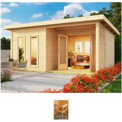 Saunahaus KONIFERA "Maiko 5 SET B", beige (natur), ohne Ofen, (ohne Ofen), Saunen, naturbelassen, ohne Ofen