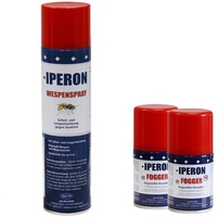 IPERON® 200 ml Fogger + 400 ml Wespenspray im SET Ungeziefervernebler für 2 Räume à 30 m2mit Sofort- und Langzeitwirkung Insektenschutz Parasiten Flöhe Abwehrspray gegen Wespen