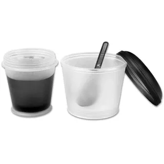 Schramm® Joghurtbecher 7 Farben to go Müsli-to-Go Müslibecher mit integriertem Kühlfach und Löffel Müslischale Joghurt Becher Müslibehälter Joghurtbehälter für unterwegs, Farbe:schwarz