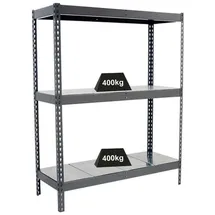 Proregal Schwerlastregal Metall 200x120x75 cm grau