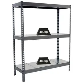 Proregal Schwerlastregal Metall 200x120x75 cm grau