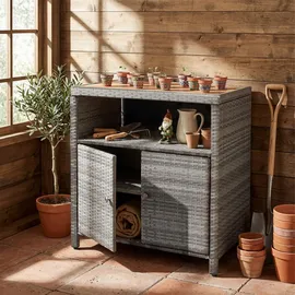 Tectake Gartenschrank Monscia 0,90 x 0,56 m Grau