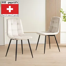 Albatros International Esszimmerstuhl Bora Samt beige 4er Set