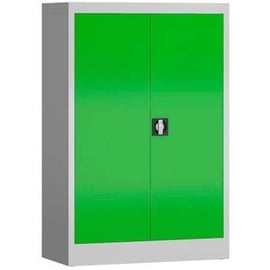 Classix Stahlschrank X-530295 lichtgrau, gelbgrün 80,0 x 38,0 x 120,0 cm, aufgebaut