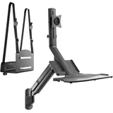 Maclean Brackets Maclean MC-838 3 in 1 Monitor Wandhalterung Monitorhalterung mit Tastatur-Ablage Computer-Halterung 17-32" Zoll Gasfeder Monitorhalter