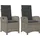 vidaXL Gartensessel mit Kissen 2 Stk. Verstellbar Grau Poly Rattan