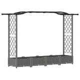 vidaXL Hochbeet mit Rankgitter und Dach 207 x 40 x 126 cm Hellgrau
