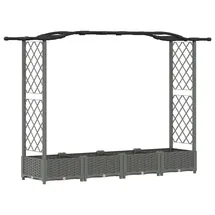 vidaXL Hochbeet mit Rankgitter und Dach 207 x 40 x 126 cm Hellgrau