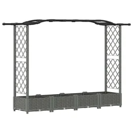vidaXL Hochbeet mit Rankgitter und Dach 207 x 40 x 126 cm Hellgrau
