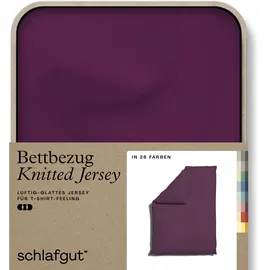 schlafgut Knitted Jersey Lila 155 x 220 cm + 40 x 80 cm