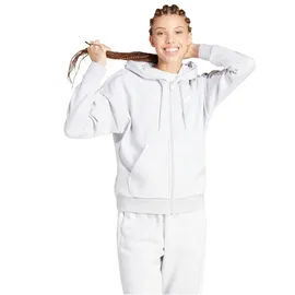 adidas Essentials 3-Stripes Full-Zip Fleece Sweatjacke Damen IN6179 - light grey heather/white S