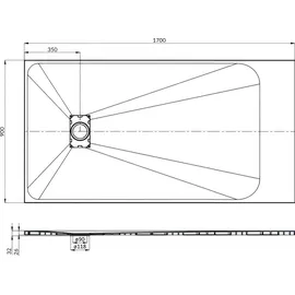bad land SET Duschwanne 90x170 Rechteck Schwarz + Walk-In Dusche 140x195 Transparentes Glas