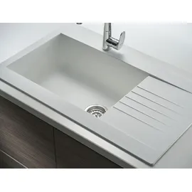 PYRAMIS Spüle Siroko (86x50) BEIGE aus Fibertek / SMC-Spüle / Fiberglasspüle / Ausschnitt 836 x L: 86 x 50 cm, Innenbreite Becken 1: 52 cm,