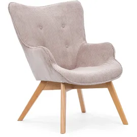 s-style möbel Loungesessel Lenari Cordstoff 71 x 96 x 86 cm Puderrosa