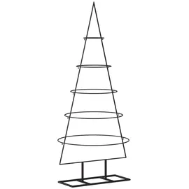 vidaXL Metall-Weihnachtsbaum für Dekorationen Schwarz 125 cm Modell 1