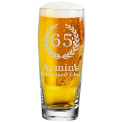 Willi Becher Bierglas Helles-Glas 0,5 Liter mit Eichung - Lorbeerkranz