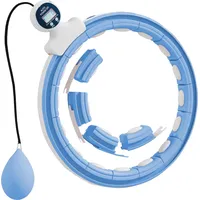 SPORTNOW Smart Hula Hoop Reifen Erwachsene mit Gewicht Kugel Zähler 16 Knoten (76-113cm) Einstellbar Fitness Leise Abnehmen Ausrüstung Infinity Hula-Hoop für Gewichtsverlust, Fitness Hellblau   Aosom