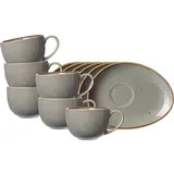 Ritzenhoff & Breker Kaffeetasse mit Untertasse 0,2 l Braun 6 St.