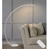 Aanyhoh Bogenlampe Wohnzimmer, Dimmbar LED Stehlampe mit Fernbedienung, 25W Modern Stehleuchte 3 Farbtemperatur & Memory-Funktion, Ecke Leselampe Stehlampe für Sofa/Büro Schlafzimmer, Weiß H:170cm