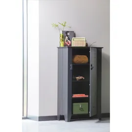 Woood Gijs Stauraumschrank 142 x 85 x 38 cm Schwarz FSC-Kiefernholz