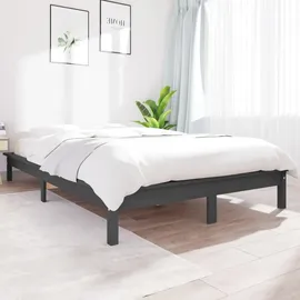 vidaXL Massivholzbett 180 x 200 cm Grau
