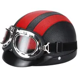 Baseballmütze-Helm Mit Fahrradbrille Fahrradvisier Frauen Mofa Helm Halbschale Roller-Helm Cruiser Chopper Scooter Helm Mit ECE Genehmigt Halbhelme Motorradhelm Halbschalenhelm