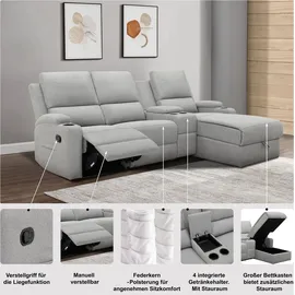OTTO home Ecksofa NAPORI Mikrofaser 3-Sitzer Dunkelbraun