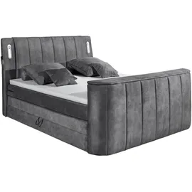 MID.YOU Boxspringbett Dallas m. LED ca. 180x200 cm Anthrazit,