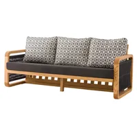JV Möbel 3-Sitzer Sofa Outdoor schwarz
