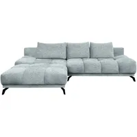 Hom`in Ecksofa, Türkis, Metall, 5-Sitzer, Füllung: Schaumstoff, Ottomane links, L-Form, 290x182 cm, Stoffauswahl, seitenverkehrt erhältlich, Schlafen auf Sitzhöhe, Wohnzimmer, Sofas & Couches, Wohnlandschaften, Ecksofas