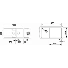 Blanco Metra 6 S softweiß  + Excenterbetätigung