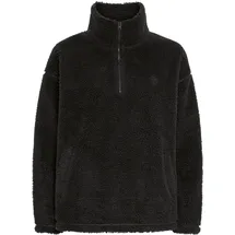 Oxmo OXTolirone Damen Teddy-Pullover Sweater Pullover mit Troyerkragen Eingrifftaschen Loose fit, - XL