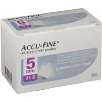 ACCU-FINE® Aiguilles 0,25 mm x 5 (32G) Canule 100 pc(s)