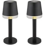 meine wunschleuchte Solarleuchte schwarz H 21,5cm 2er Set
