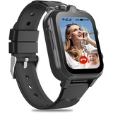 4G-Smartwatch für Kinder mit GPS und Telefon, Kinder mit WLAN, Videoanruf, 2 Kameras, SOS, Schulmodus, Kinder-Smartwatch für Jungen und Mädchen - Schwarz