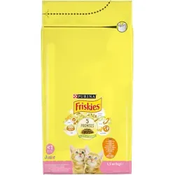 PURINA Friskies Junior Huhn und Truthahn Mix Katzenfutter mit Milch 1,5kg