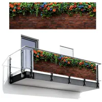 MuchoWow Balkon-Sichtschutz, Rotbraun, Kunststoff, Rechteckig, 300x90 cm, Sonnen- & Sichtschutz, Sichtschutz Garten, Balkon Sichtschutze