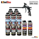 Brunnenschaum 5 x 750ml Bauschaum 2 x Reiniger Montageschaum Schaum Pistole