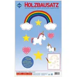 Peter Bausch GmbH & Co. KG PEBARO 848/6 - Holzbausatz Mobile Einhorn, 8 Teile, Holzkonstruktion zum Zusammenstecken