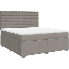 vidaXL Boxspringbett mit Matratze Taupe 180x200 cm Stoff