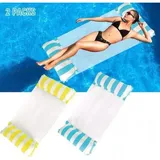 Set Mit 2 Wasserhängematten, Aufblasbare Poolhängematte, 4-in-1 Aufblasbare Poolliege, Neigbare Schwimmende Hängematte