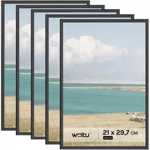 Woltu Bilderrahmen New Lifestyle Schwarz 21x29,7 cm 5er Set