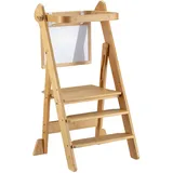 Wiltec Wiltec, Lernturm, Kinderstuhl Lernturm 43x48x91cm Bambus klappbar Lernstuhl Stehstuhl (48 x 43 x 91 cm)