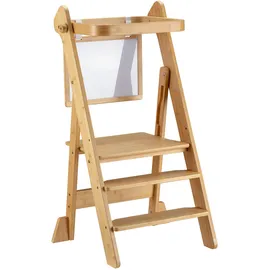 Wiltec Wiltec, Lernturm, Kinderstuhl Lernturm 43x48x91cm Bambus, klappbar Lernstuhl Stehstuhl 48 x 91 cm)